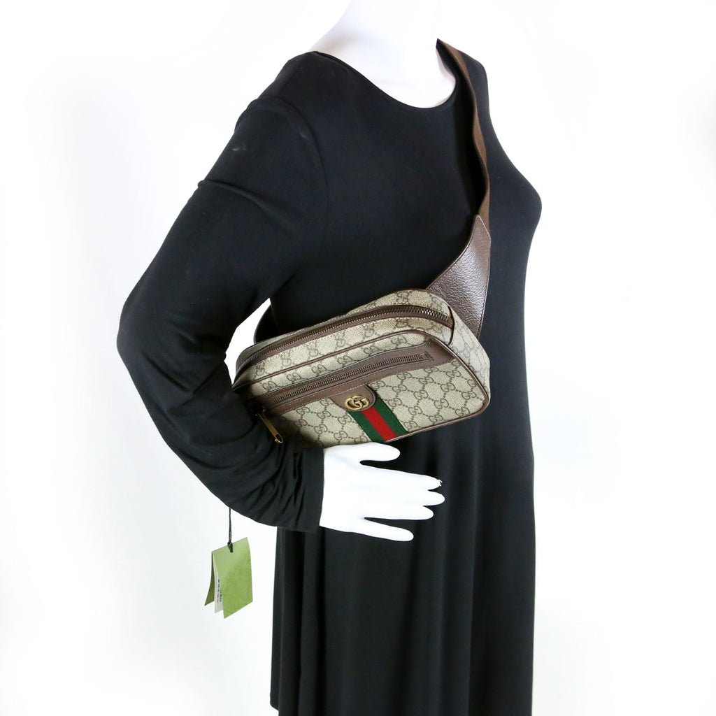 574796 Ophidia GG Belt Bag Brown