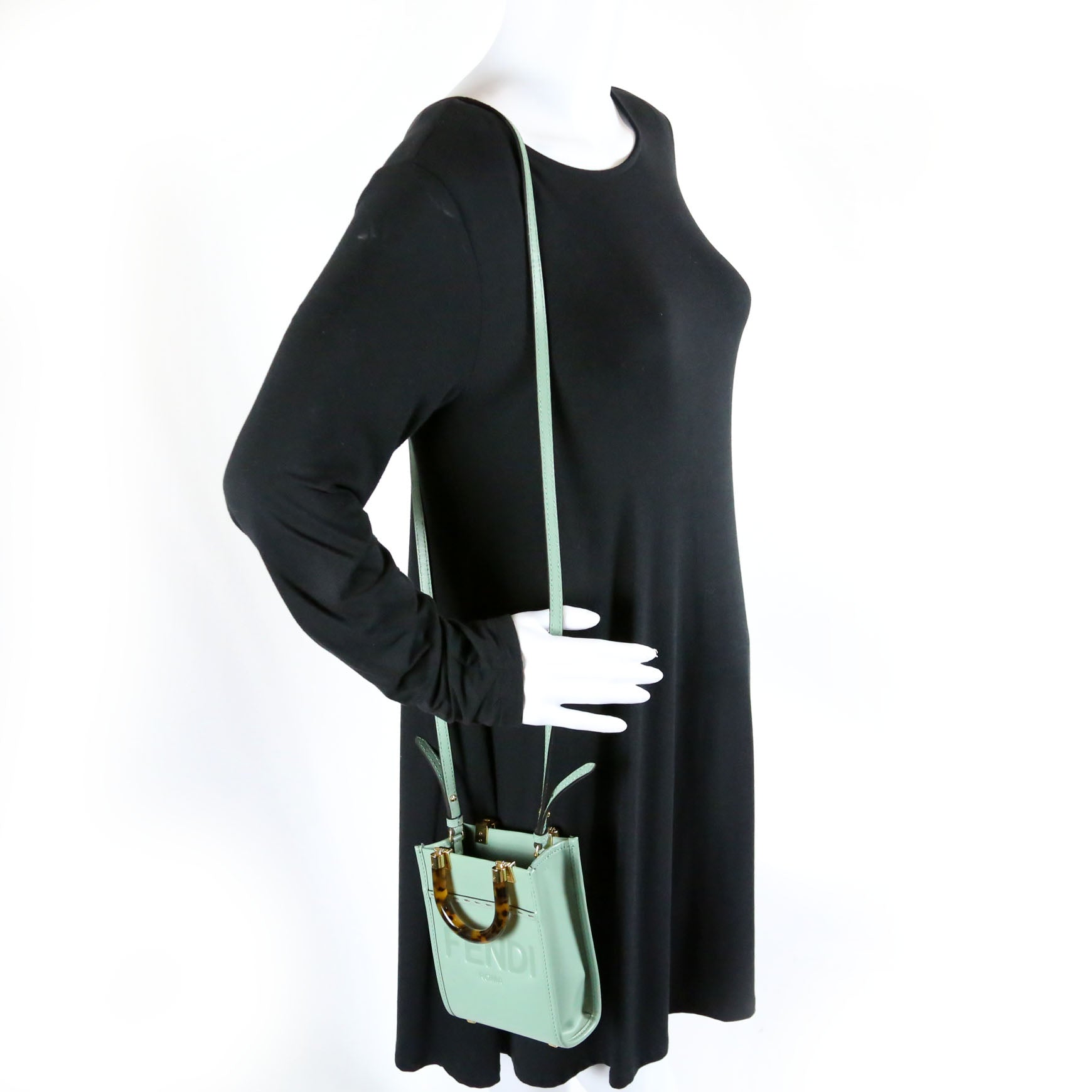 Fendi 8BS051 Mini Sunshine Shopper Teal