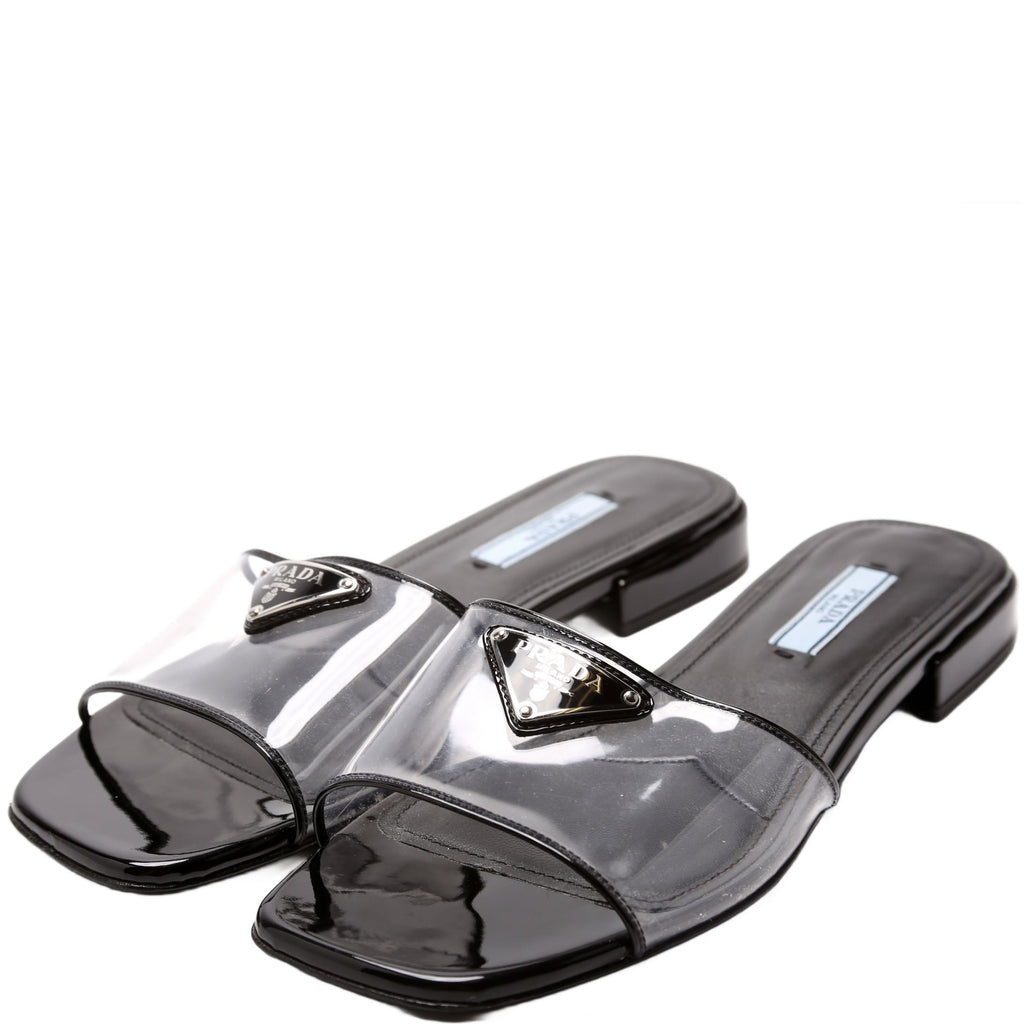 Triangle Logo PVC Slides Size 37.5 Black