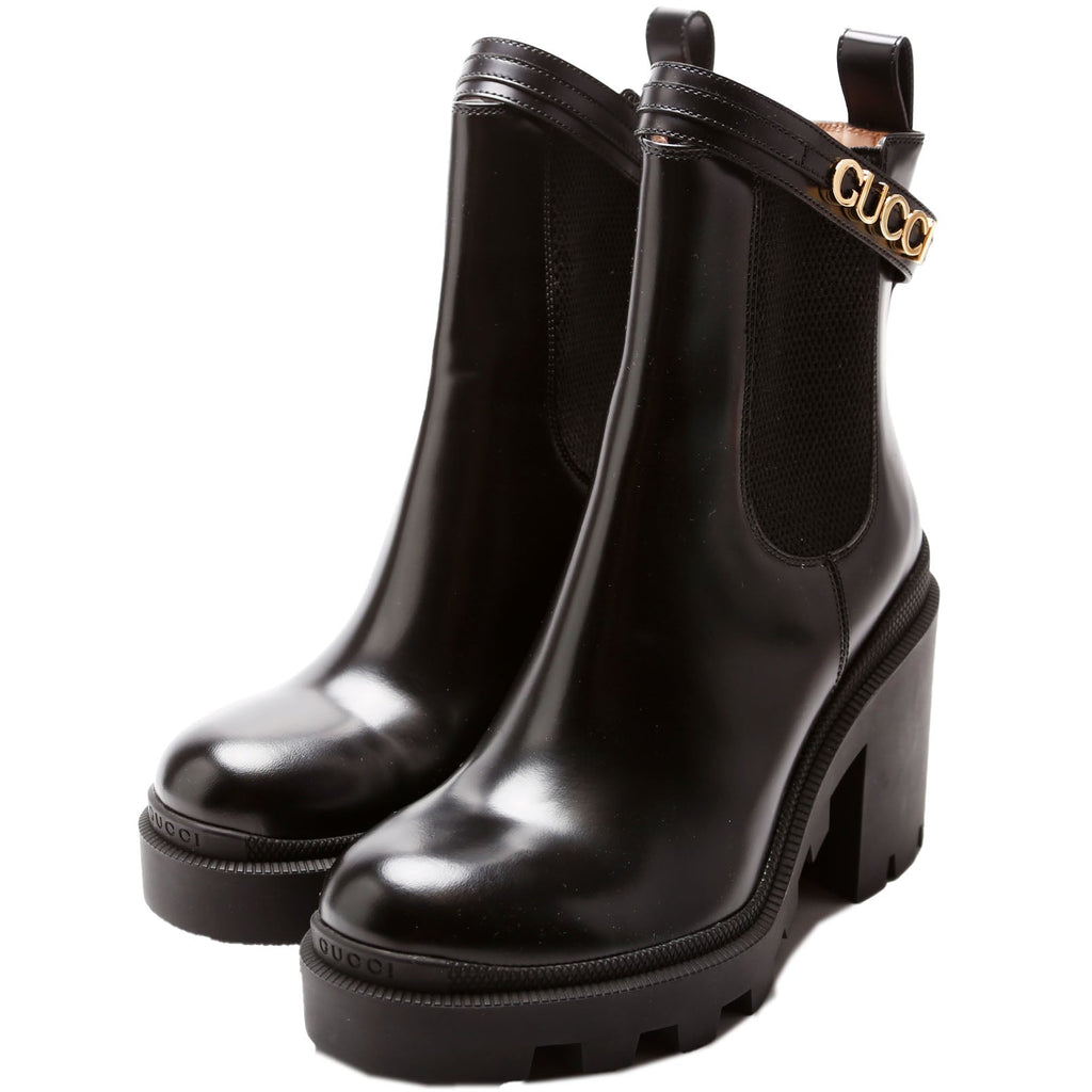 Logo Combat Booties Size 37.5 Black