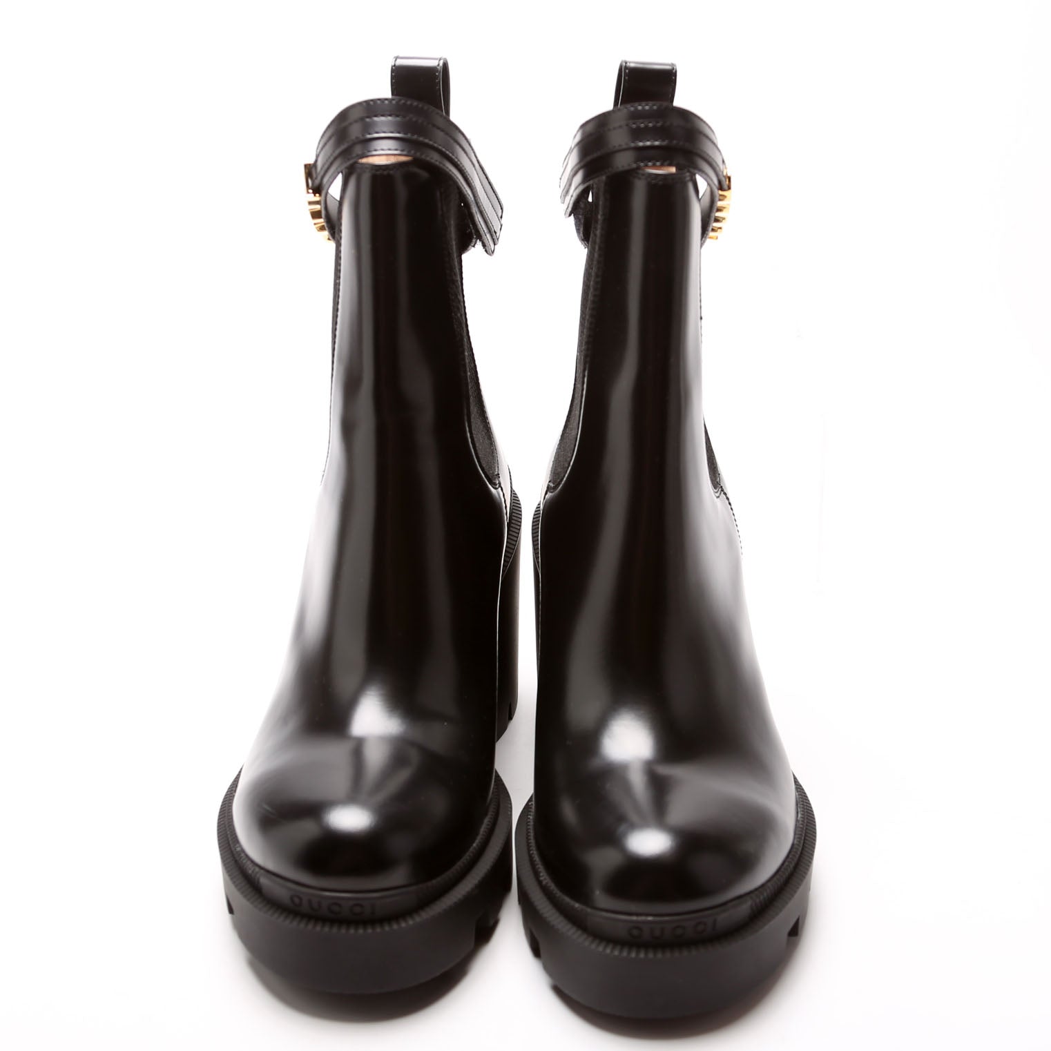 Logo Combat Booties Size 37.5 Black