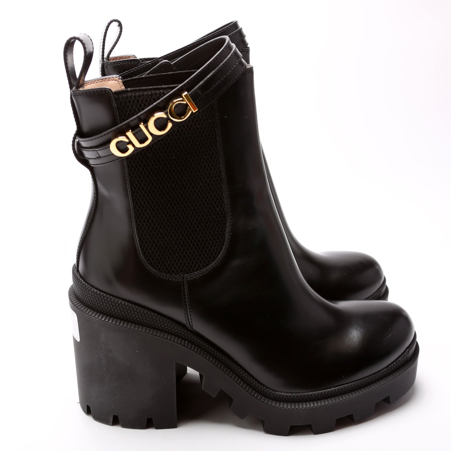 Logo Combat Booties Size 37.5 Black