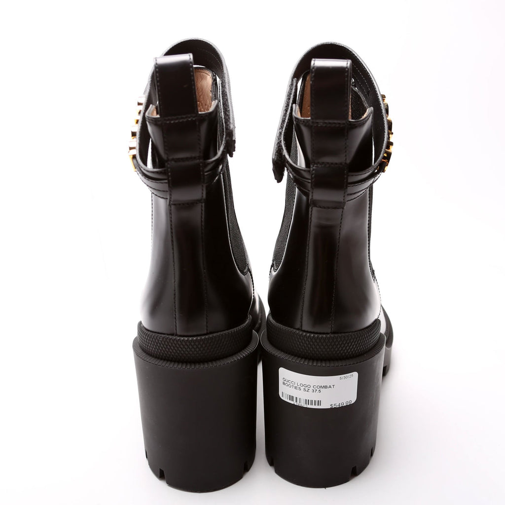 Logo Combat Booties Size 37.5 Black