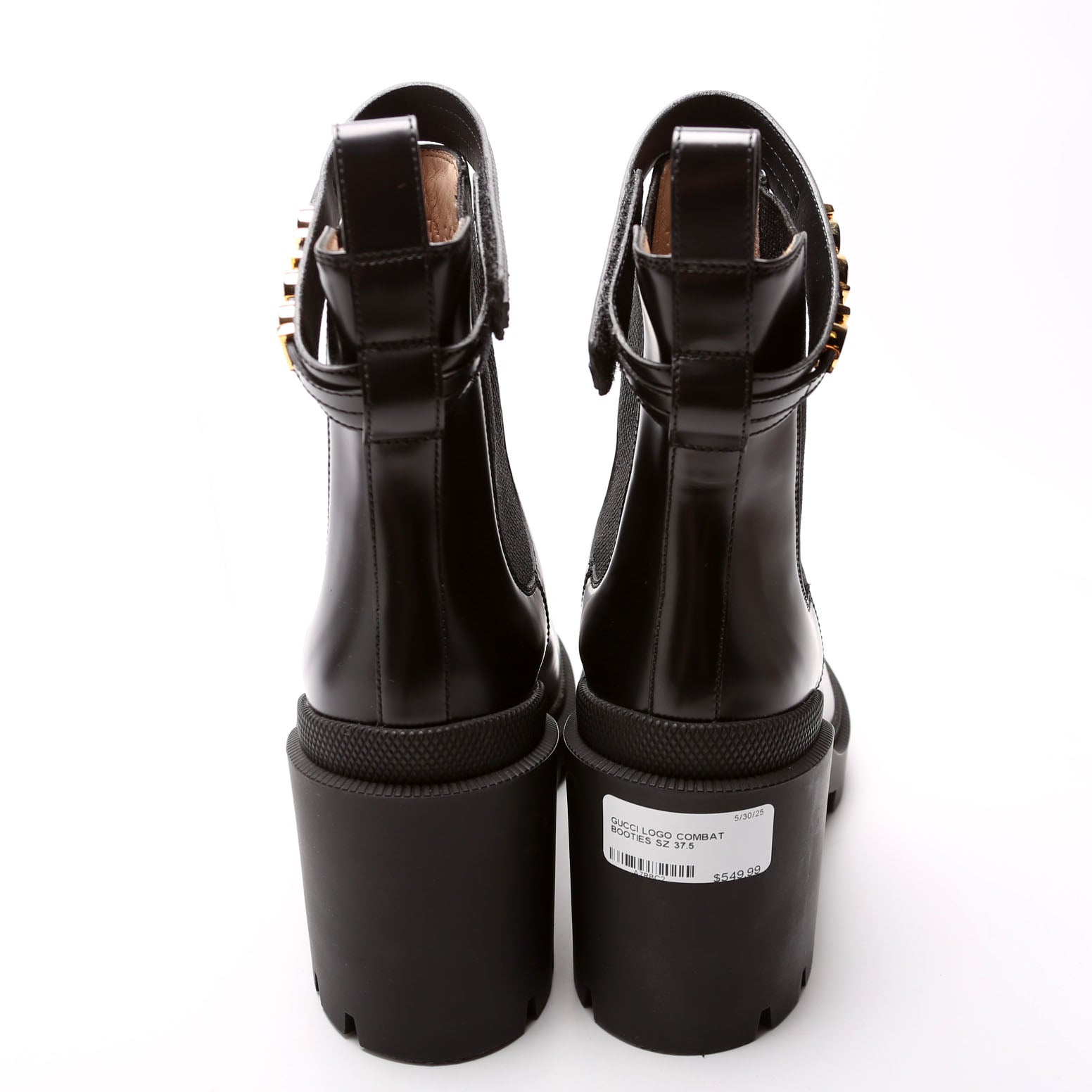 Logo Combat Booties Size 37.5 Black