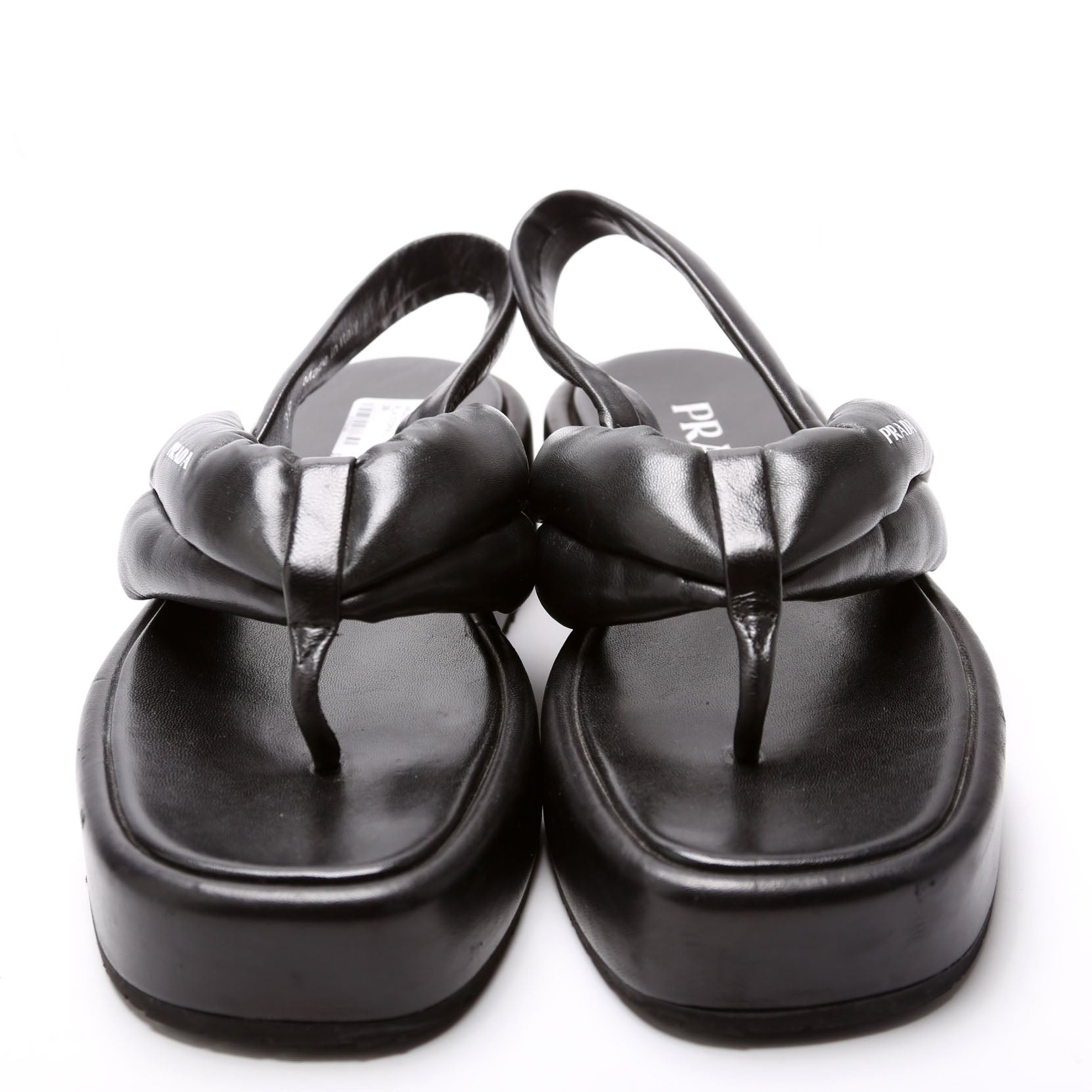 Slingback Platform Leather Sandals Size 38 Black