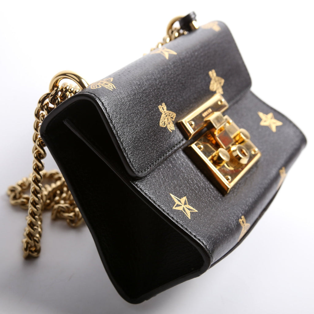 Gucci 432182 Padlock Bee Star Leather Small