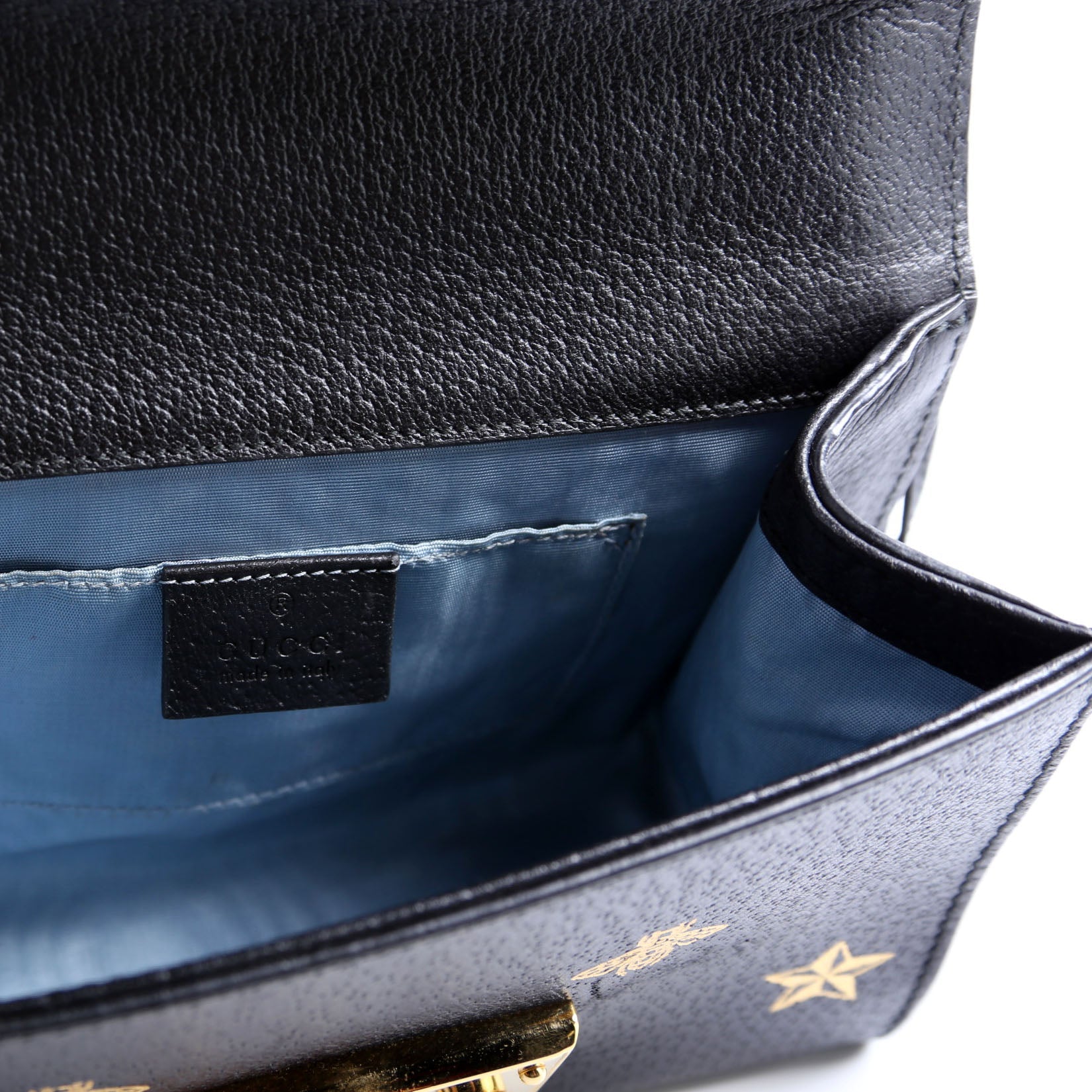 Gucci 432182 Padlock Bee Star Leather Small