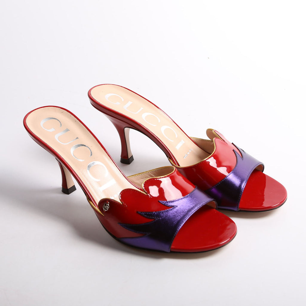 Open Toe Sandals Size 37.5 Red