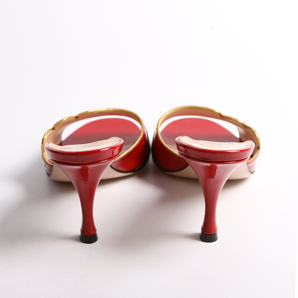 Open Toe Sandals Size 37.5 Red