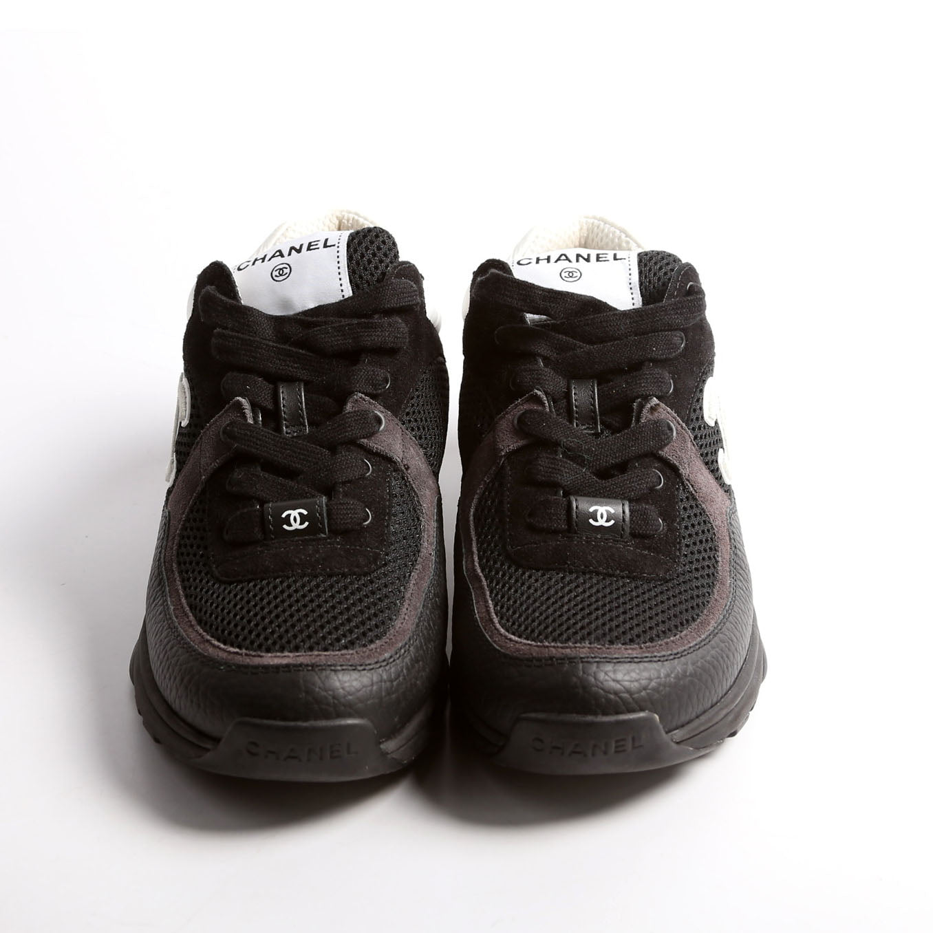 CC Sneakers Mesh/Suede/Calfskin Size 39 Black