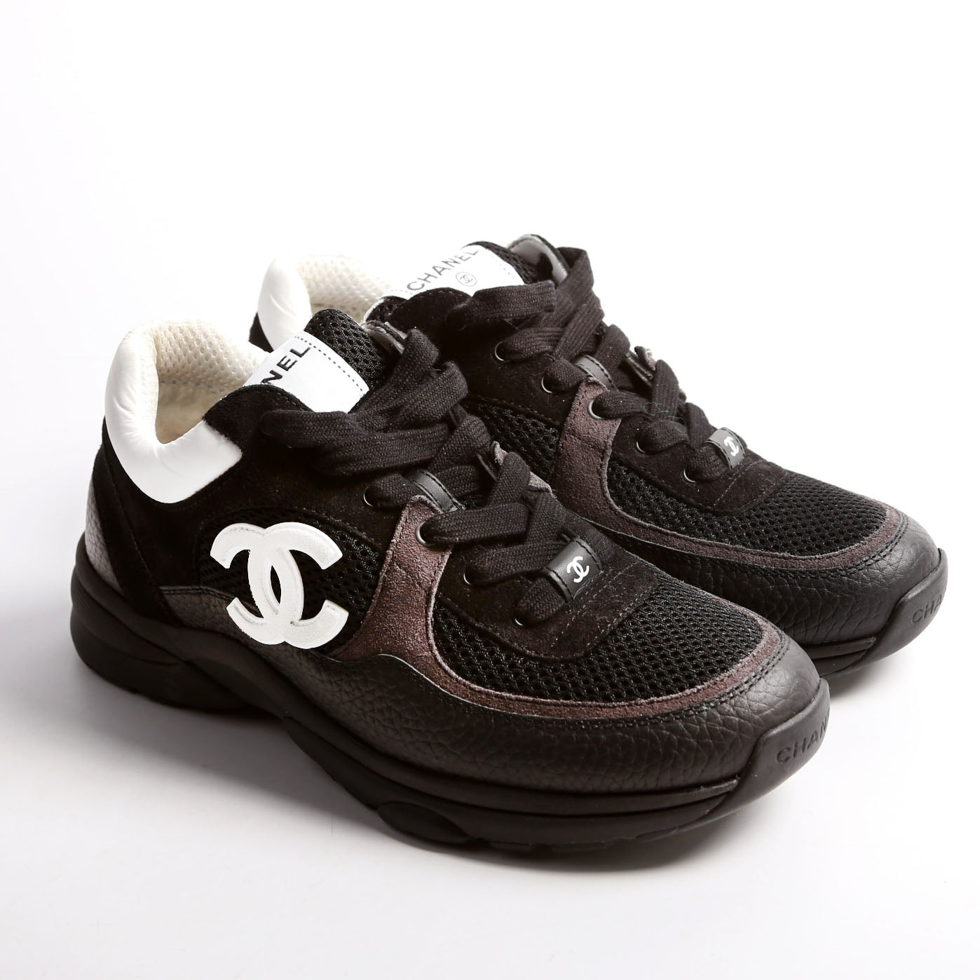 CC Sneakers Mesh/Suede/Calfskin Size 39 Black