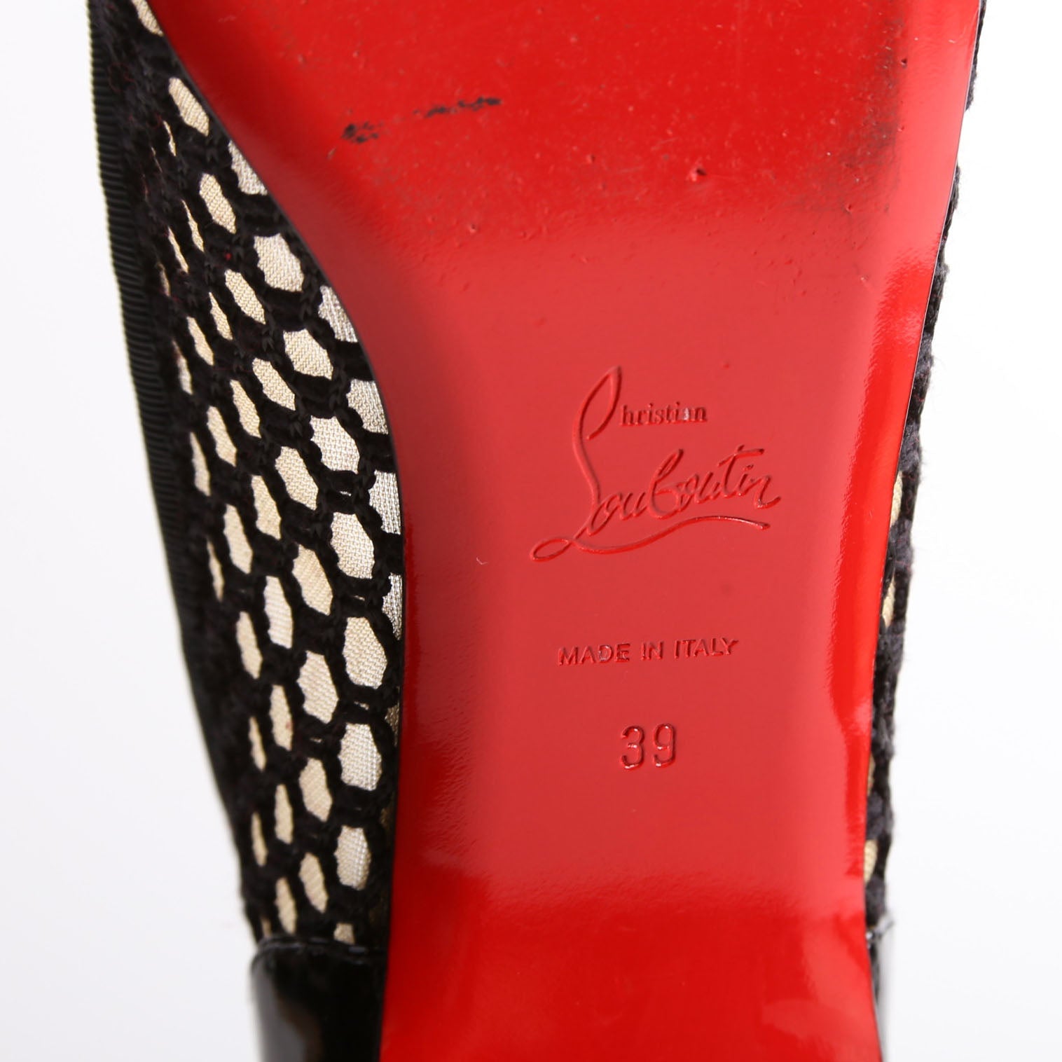 Spike Mesh/Patent Bow Flats Size 39 Black