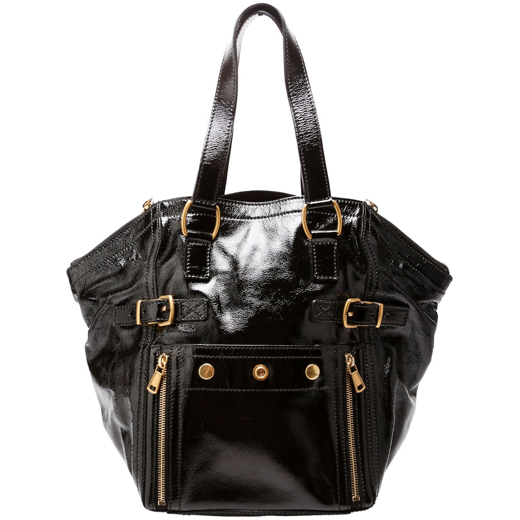 175884 Downtown Patent Leather Tote Black