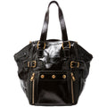 175884 Downtown Patent Leather Tote Black