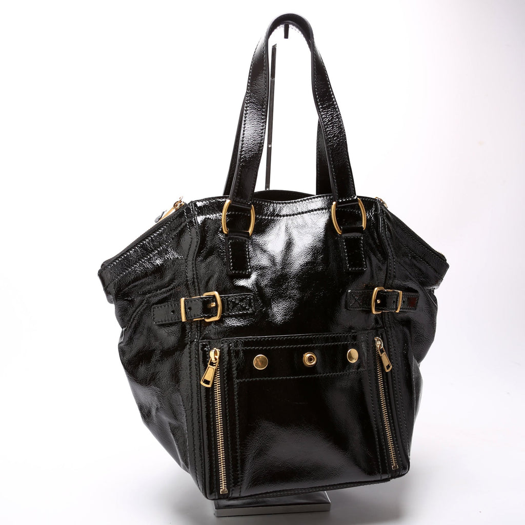 175884 Downtown Patent Leather Tote Black