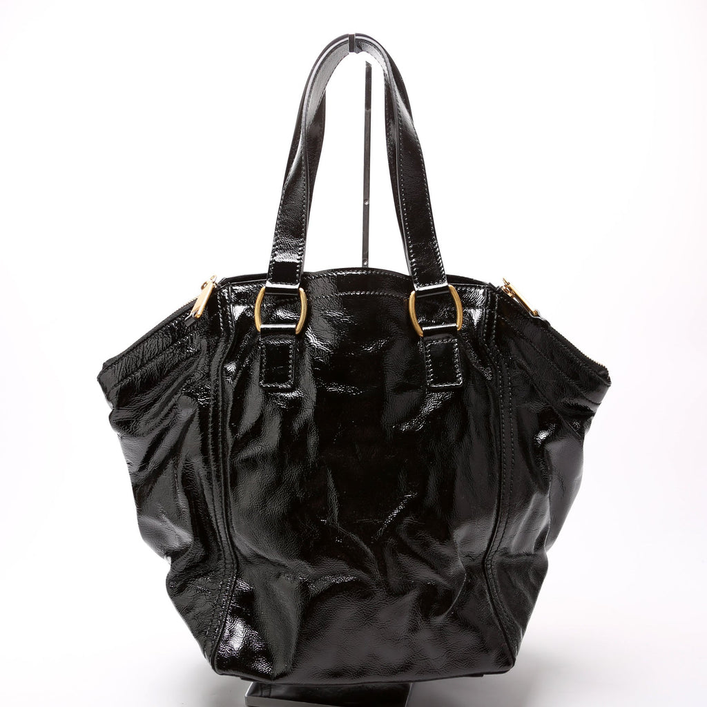 175884 Downtown Patent Leather Tote Black