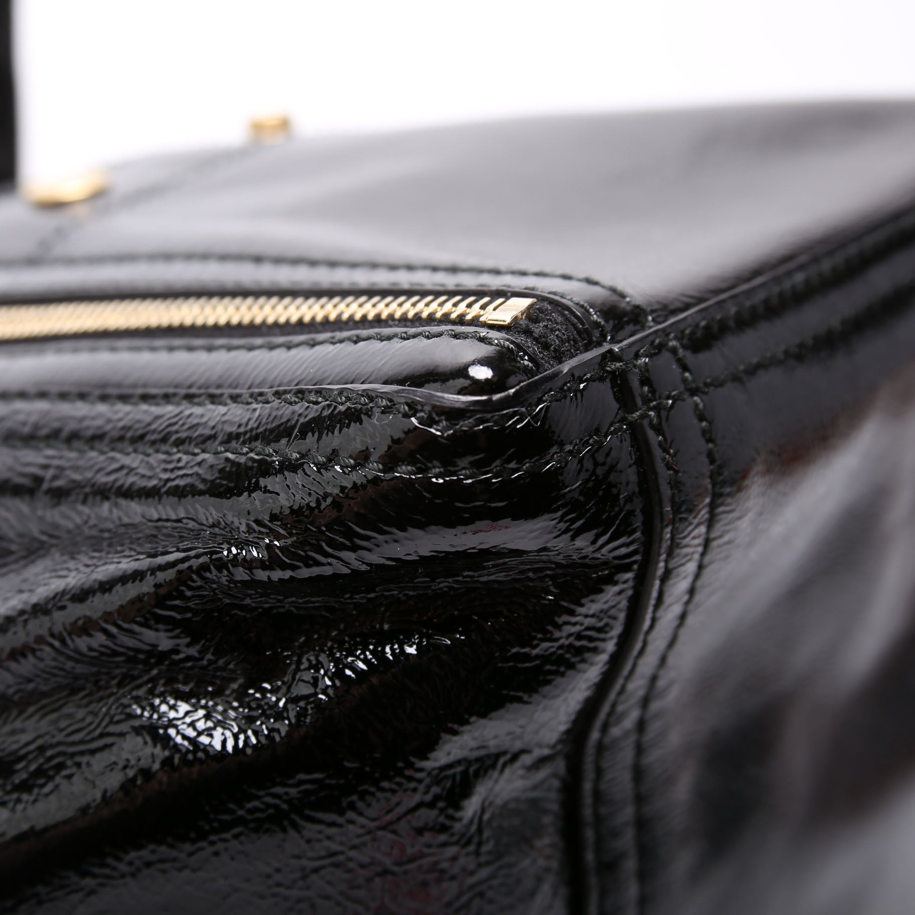 175884 Downtown Patent Leather Tote Black