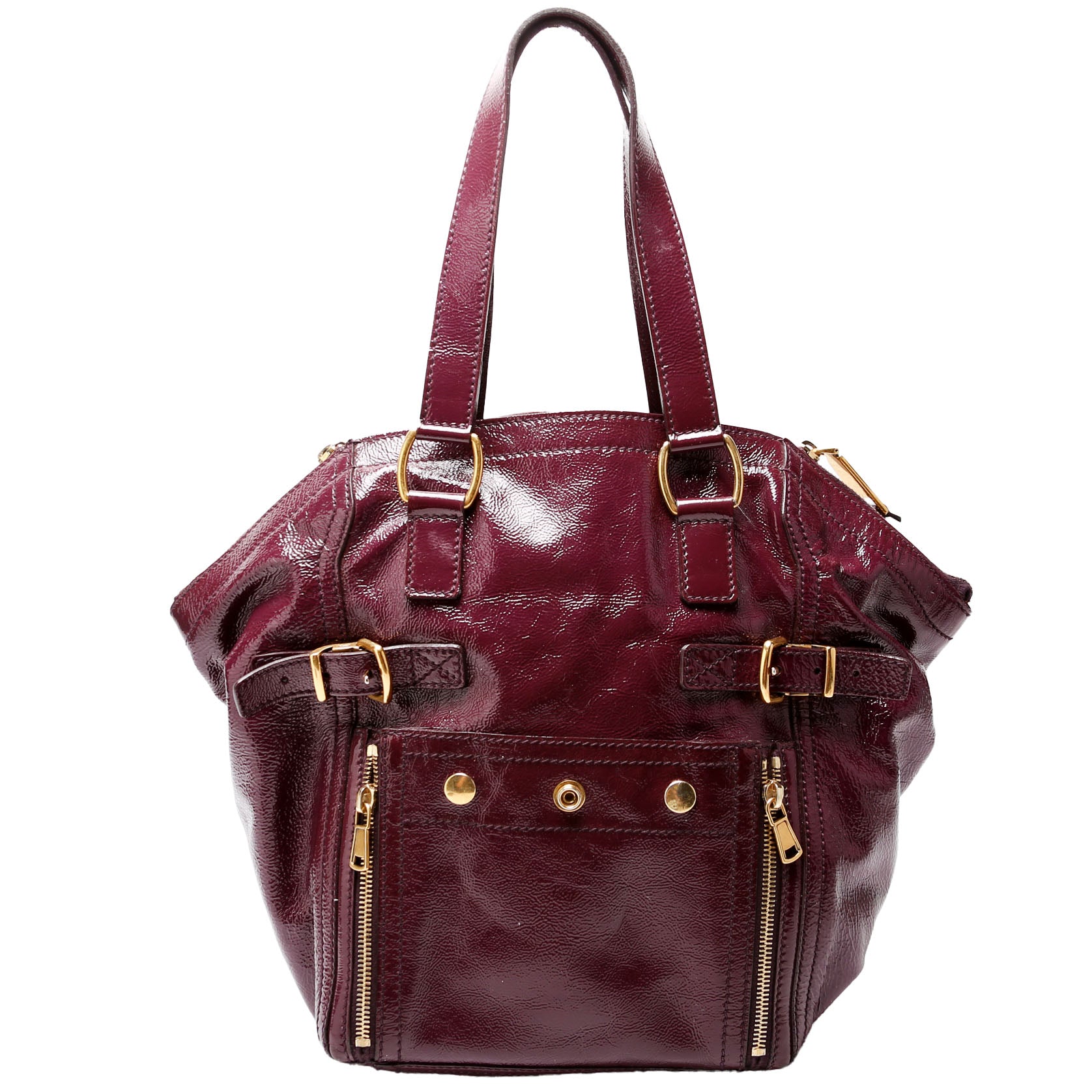 202649 Downtown Patent Leather Tote Purple