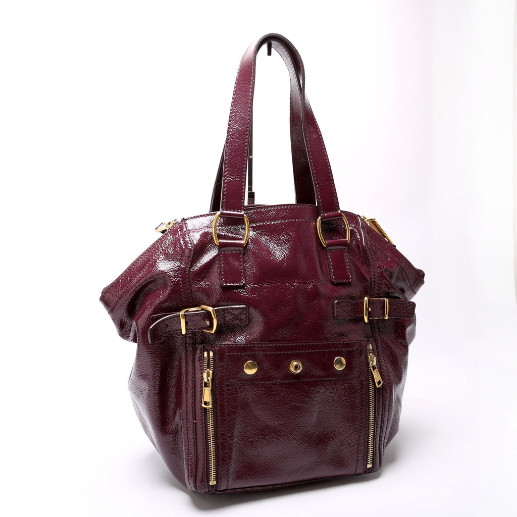 202649 Downtown Patent Leather Tote Purple