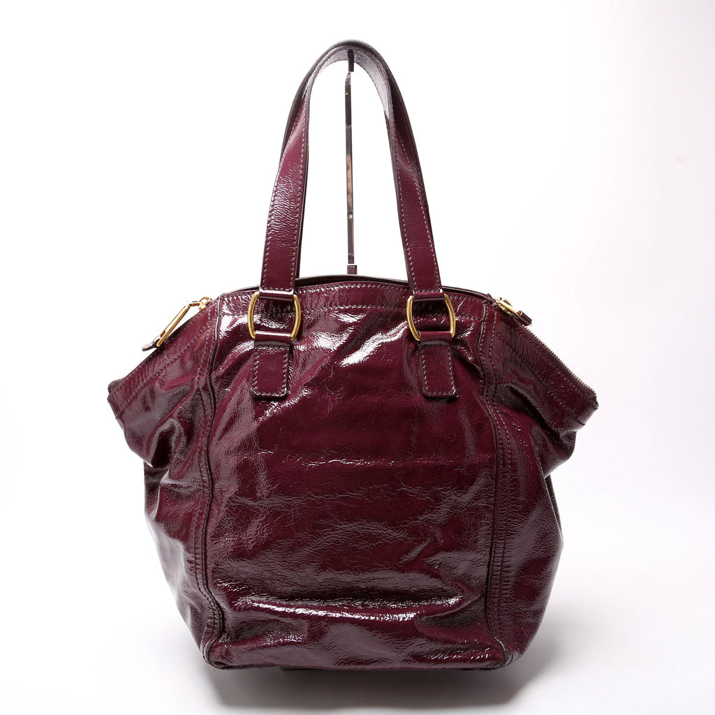 202649 Downtown Patent Leather Tote Purple