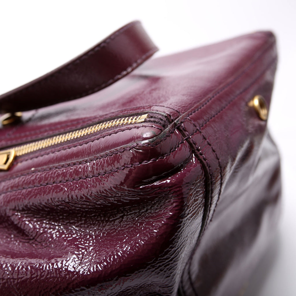 202649 Downtown Patent Leather Tote Purple