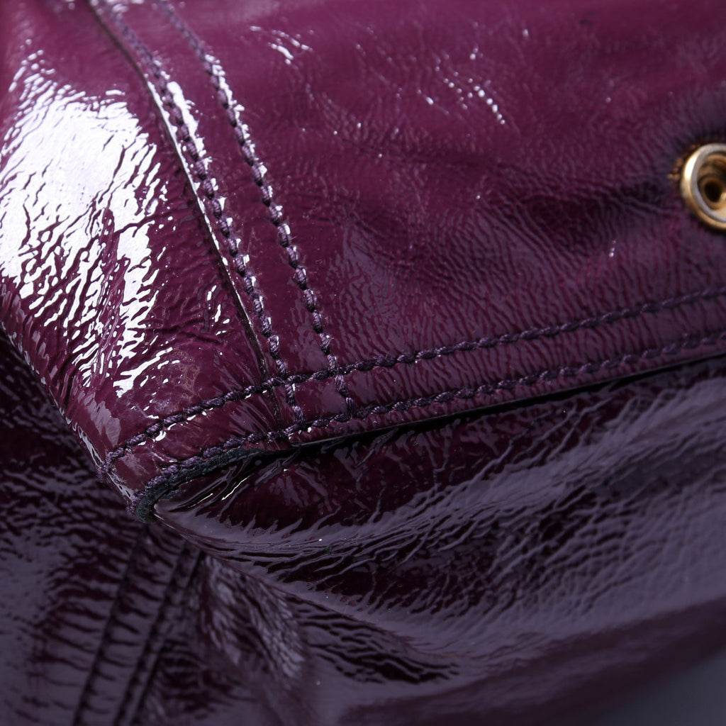 202649 Downtown Patent Leather Tote Purple