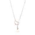 Elsa Peretti Open Heart Pearl Lariat 7.5-8MM 925 Necklace Silver