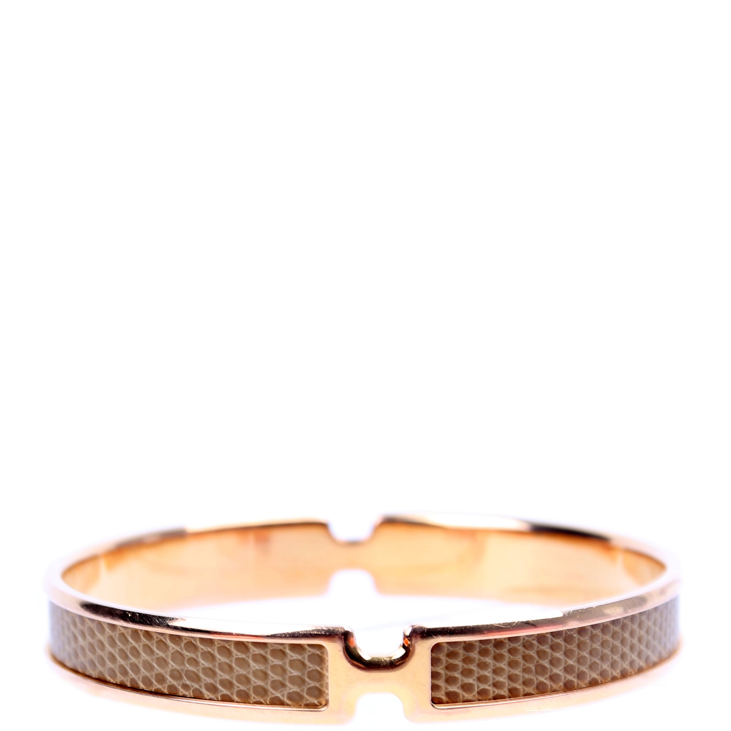 Olympe Lizard H Narrow Bracelet Green/Gold