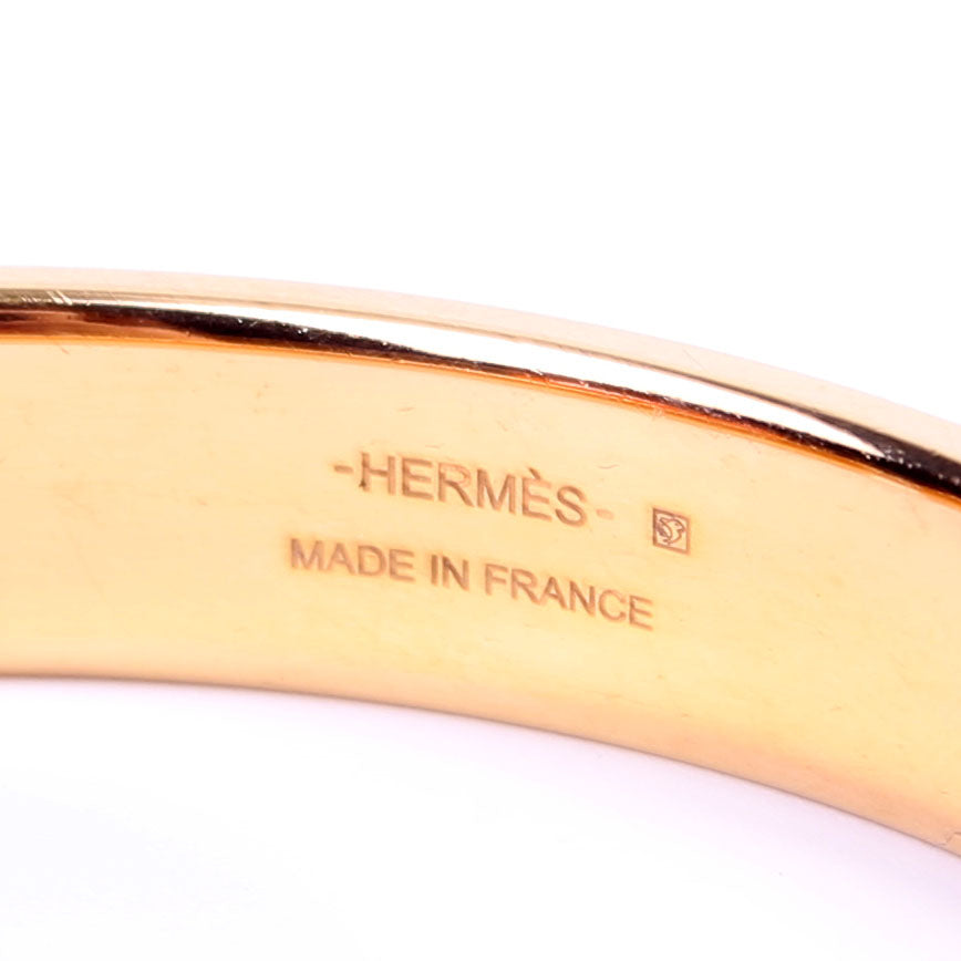Olympe Lizard H Narrow Bracelet Green/Gold