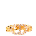 Clair D Lune Crystal Link Ring Size 6.25 Gold