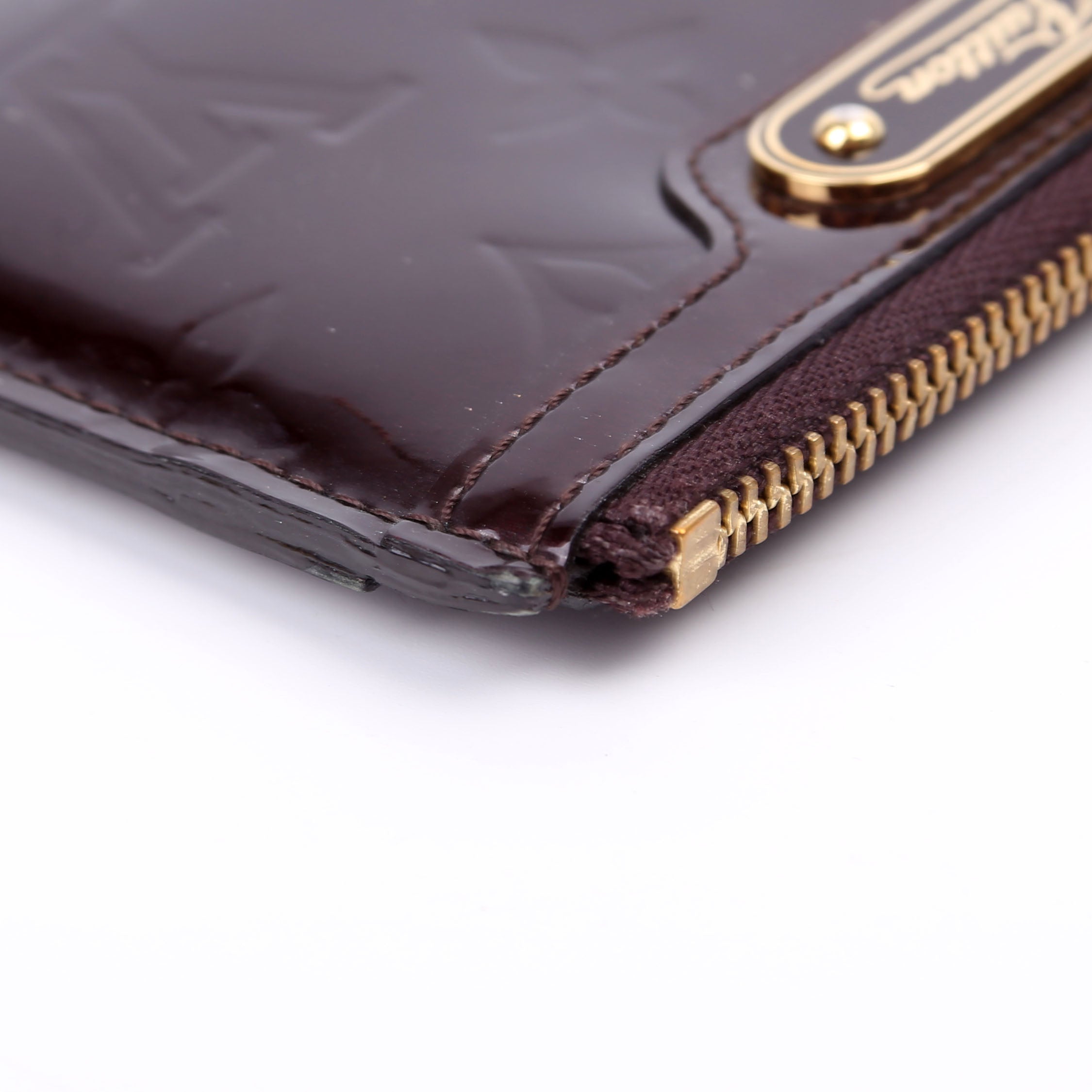 Pochette Cles Vernis Burgundy