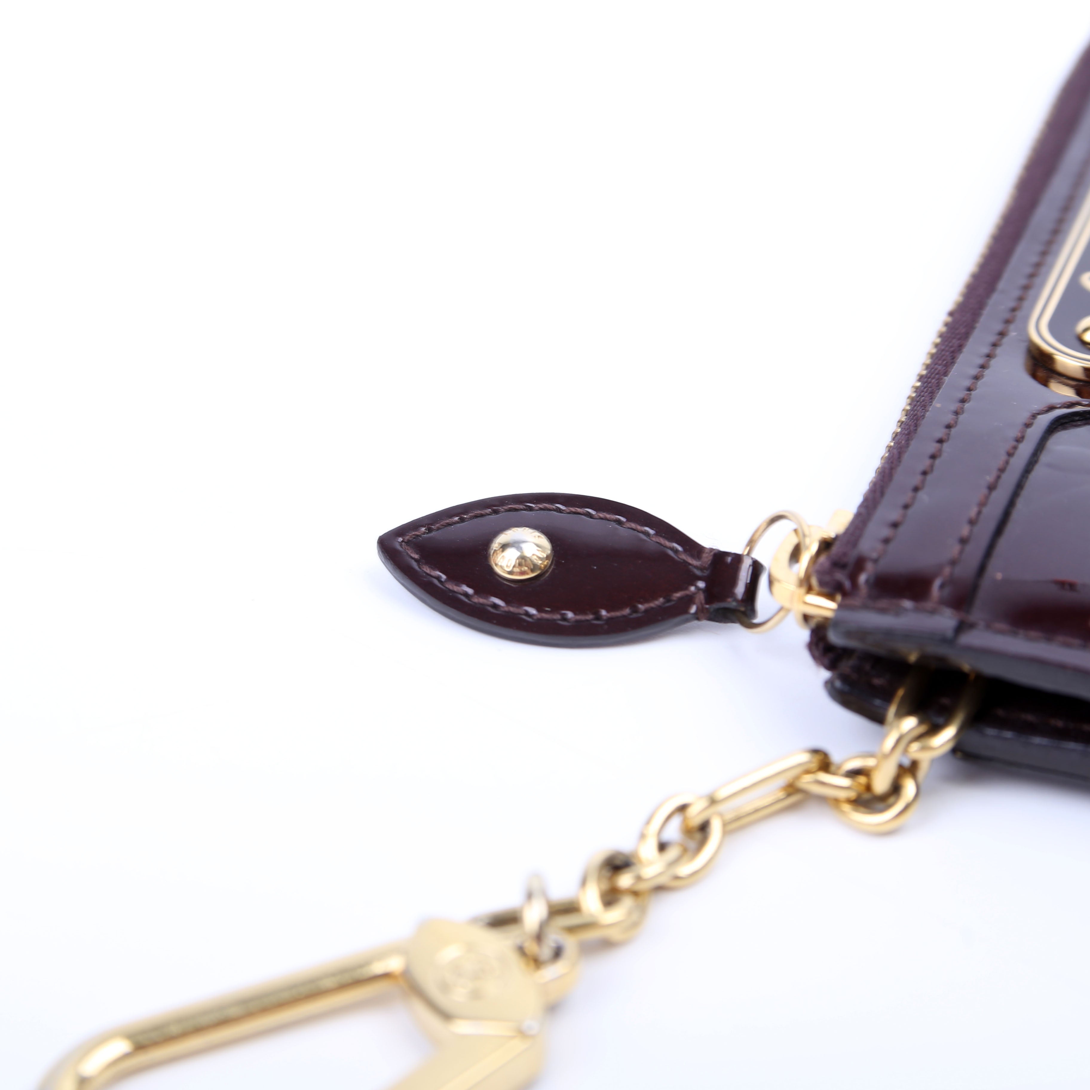 Pochette Cles Vernis Burgundy
