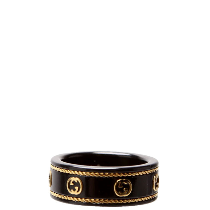 Icon GG Band 18K Gold Size 4 Black/Gold