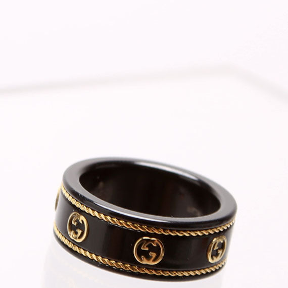 Icon GG Band 18K Gold Size 4 Black/Gold