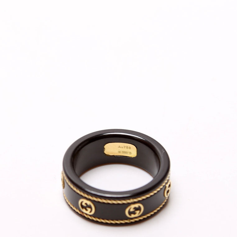 Icon GG Band 18K Gold Size 4 Black/Gold