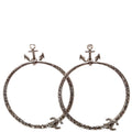Anchor Strass Hoop Earrings Silver