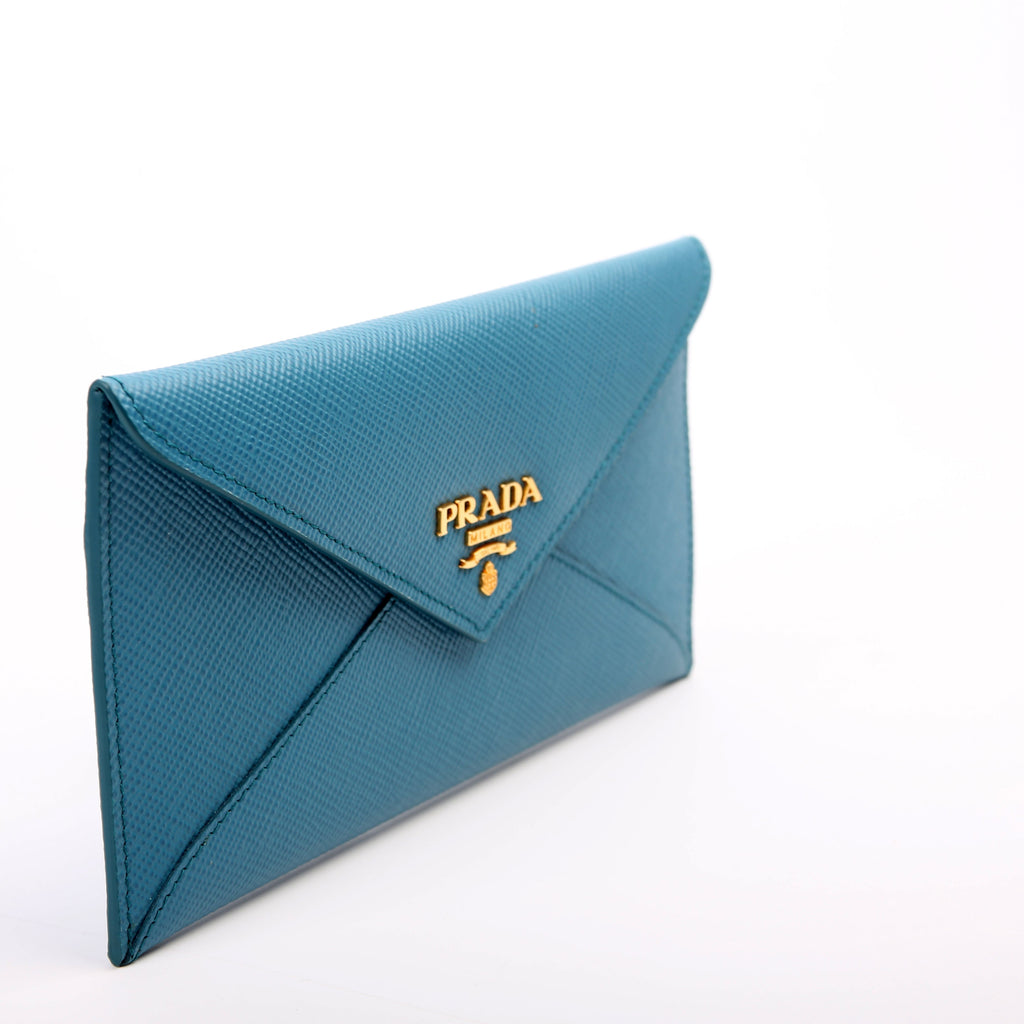 Saffiano Envelope Wallet Teal