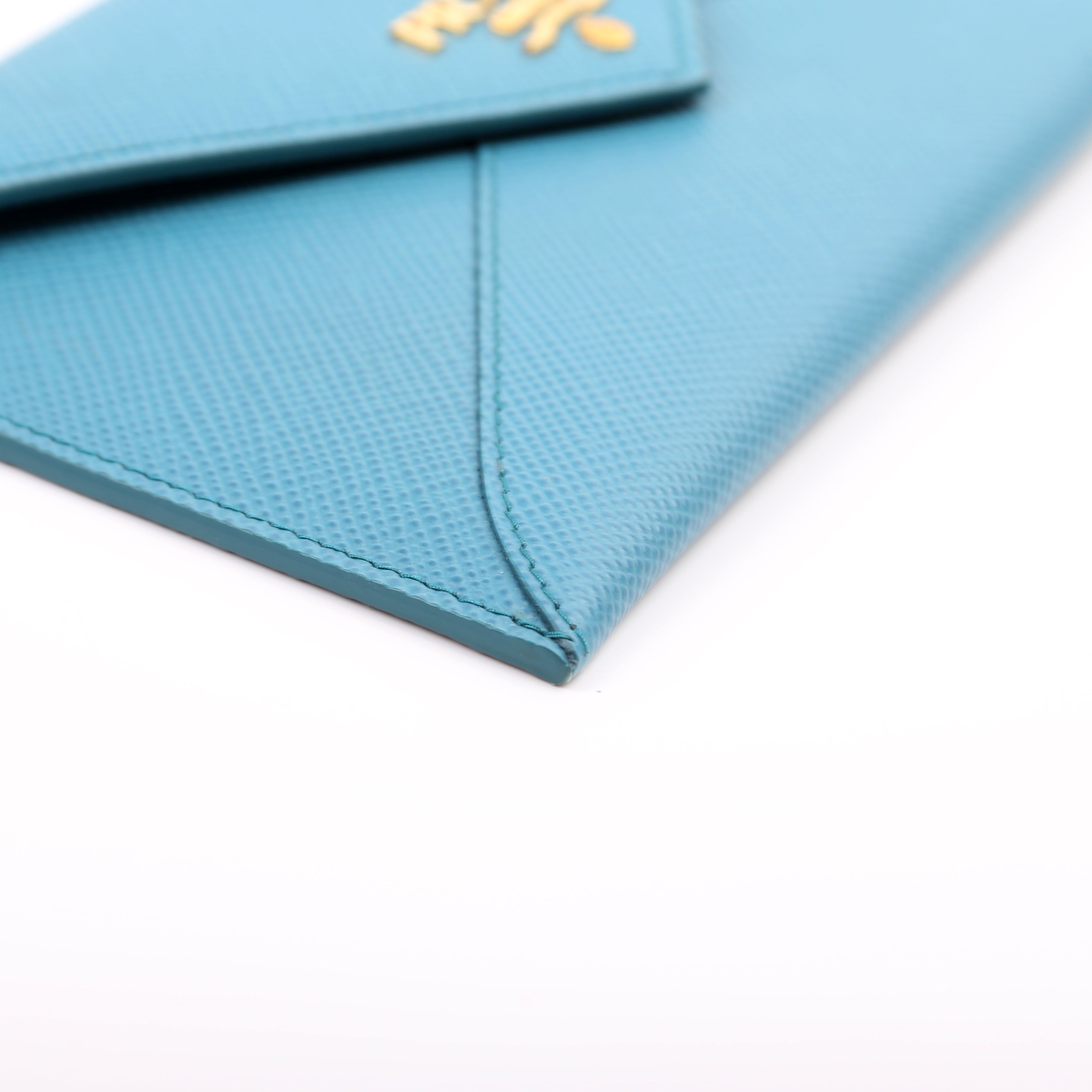 Saffiano Envelope Wallet Teal