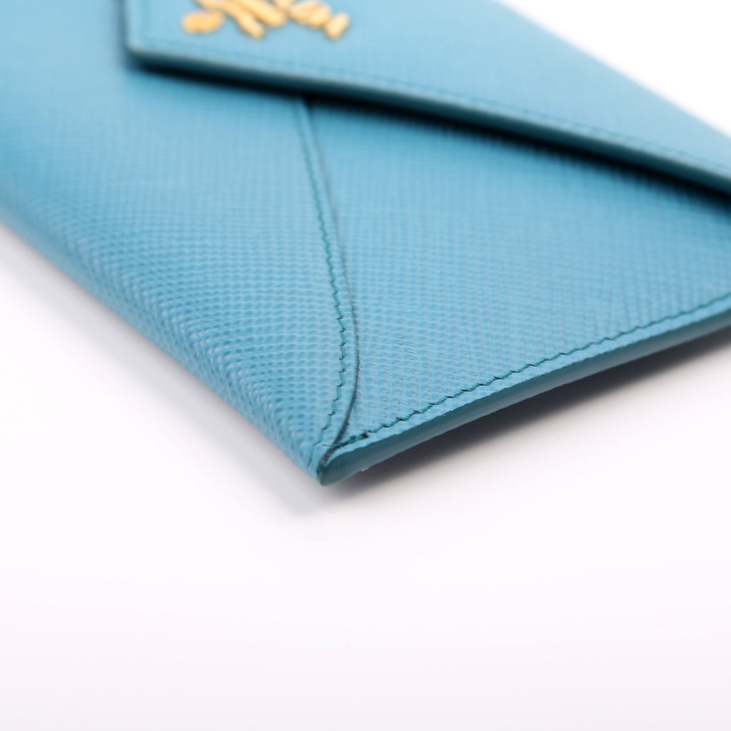 Saffiano Envelope Wallet Teal