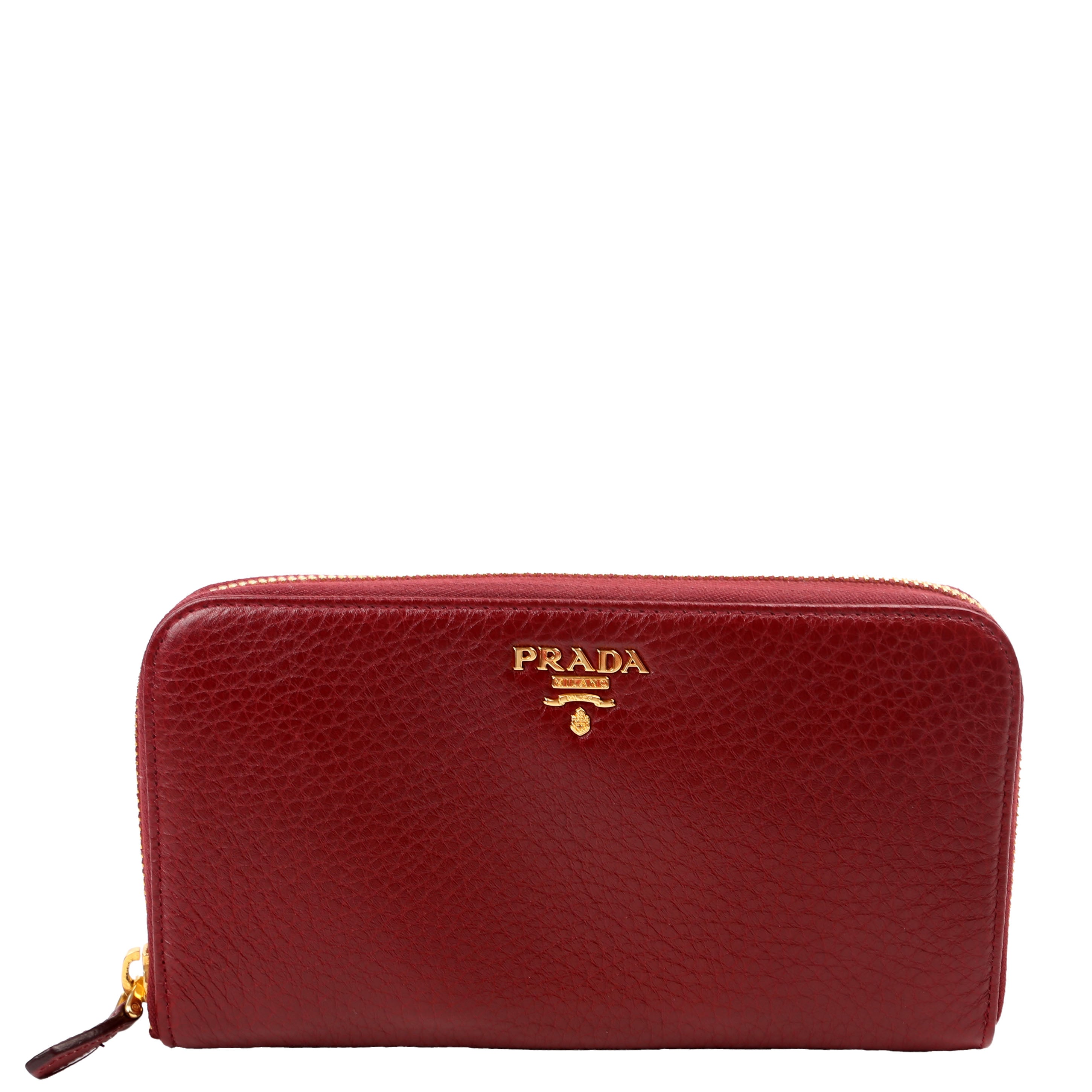 Vitello Daino Continental Zip Around Wallet Red