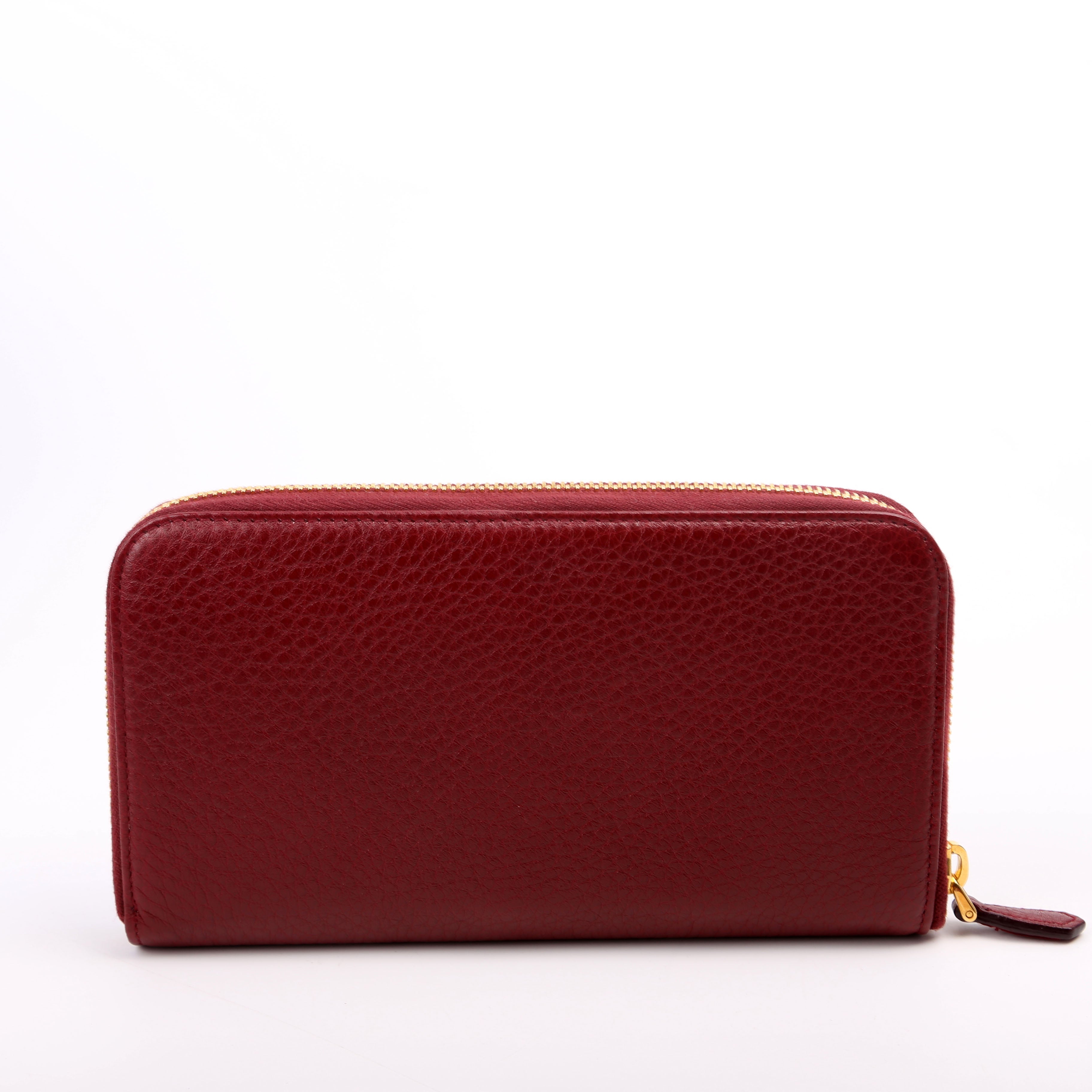 Vitello Daino Continental Zip Around Wallet Red