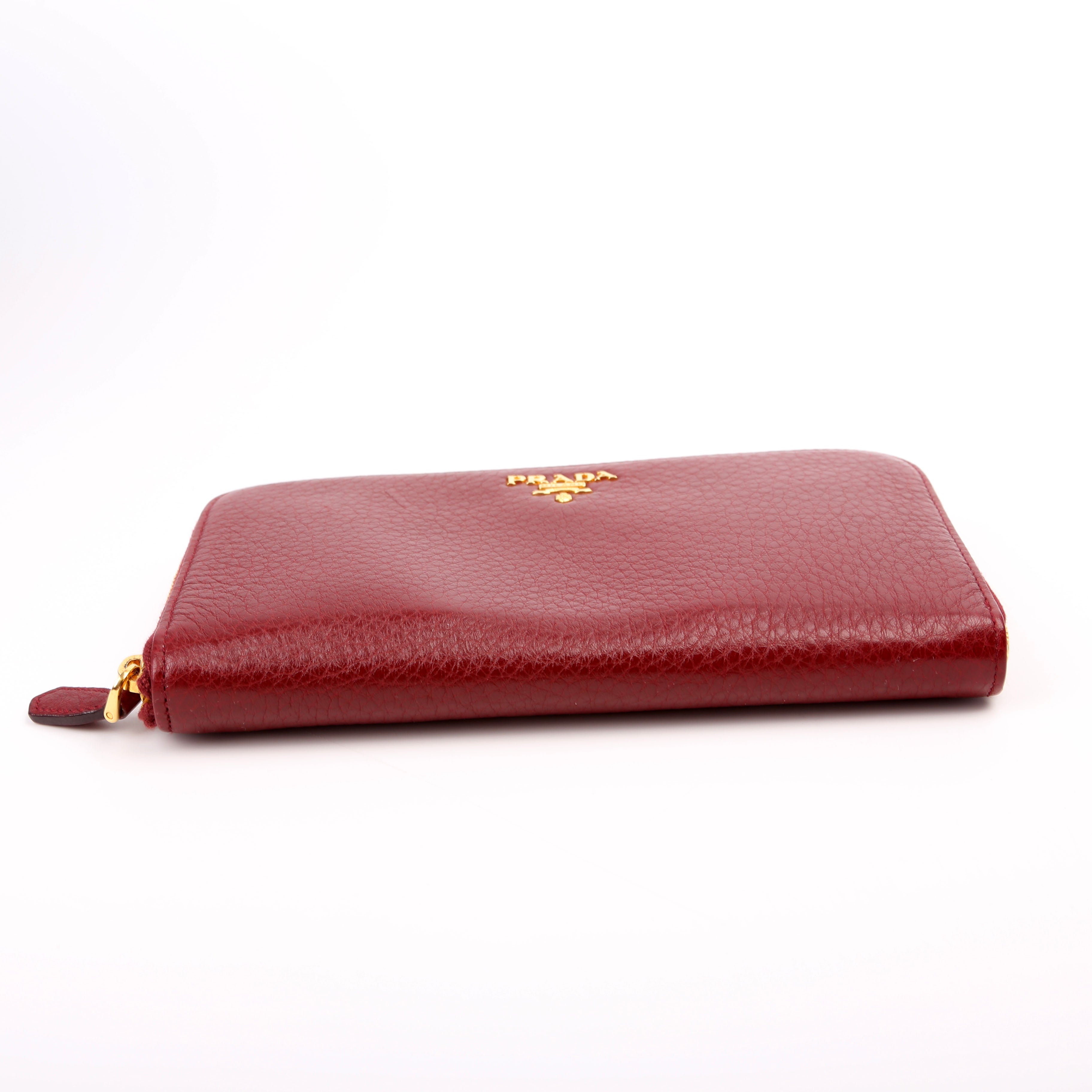 Vitello Daino Continental Zip Around Wallet Red