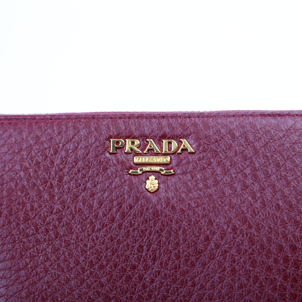 Vitello Daino Continental Zip Around Wallet Red