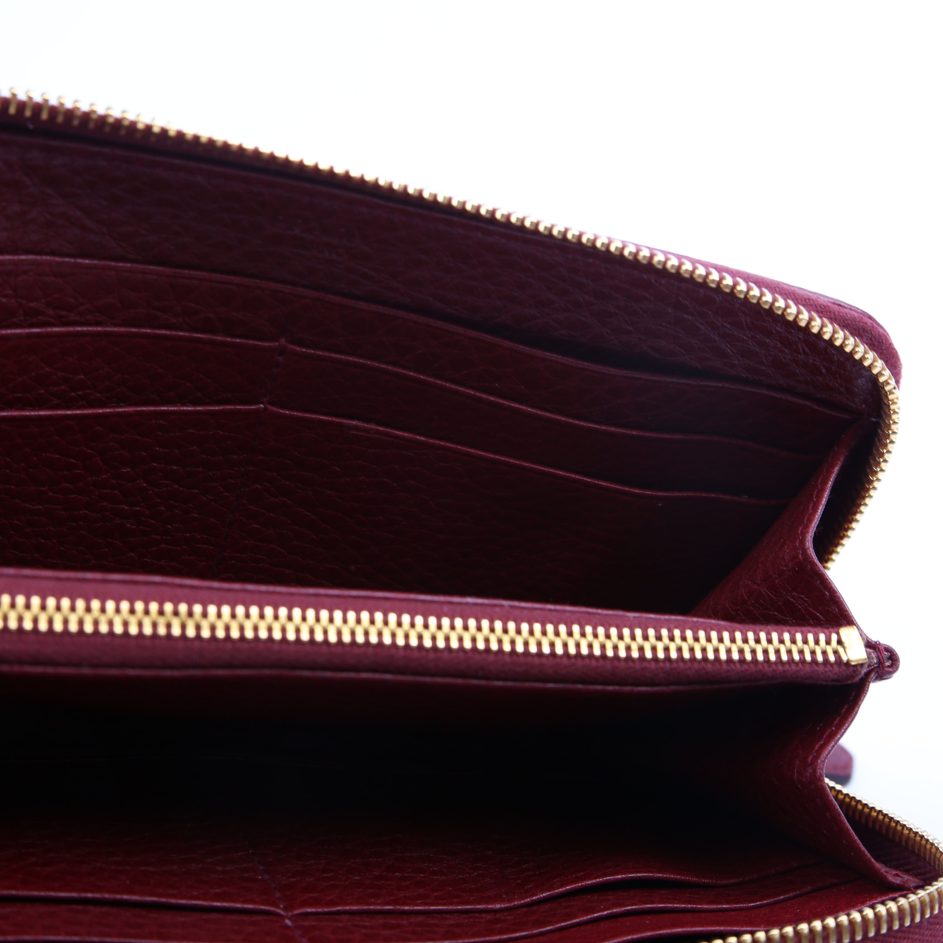 Vitello Daino Continental Zip Around Wallet Red