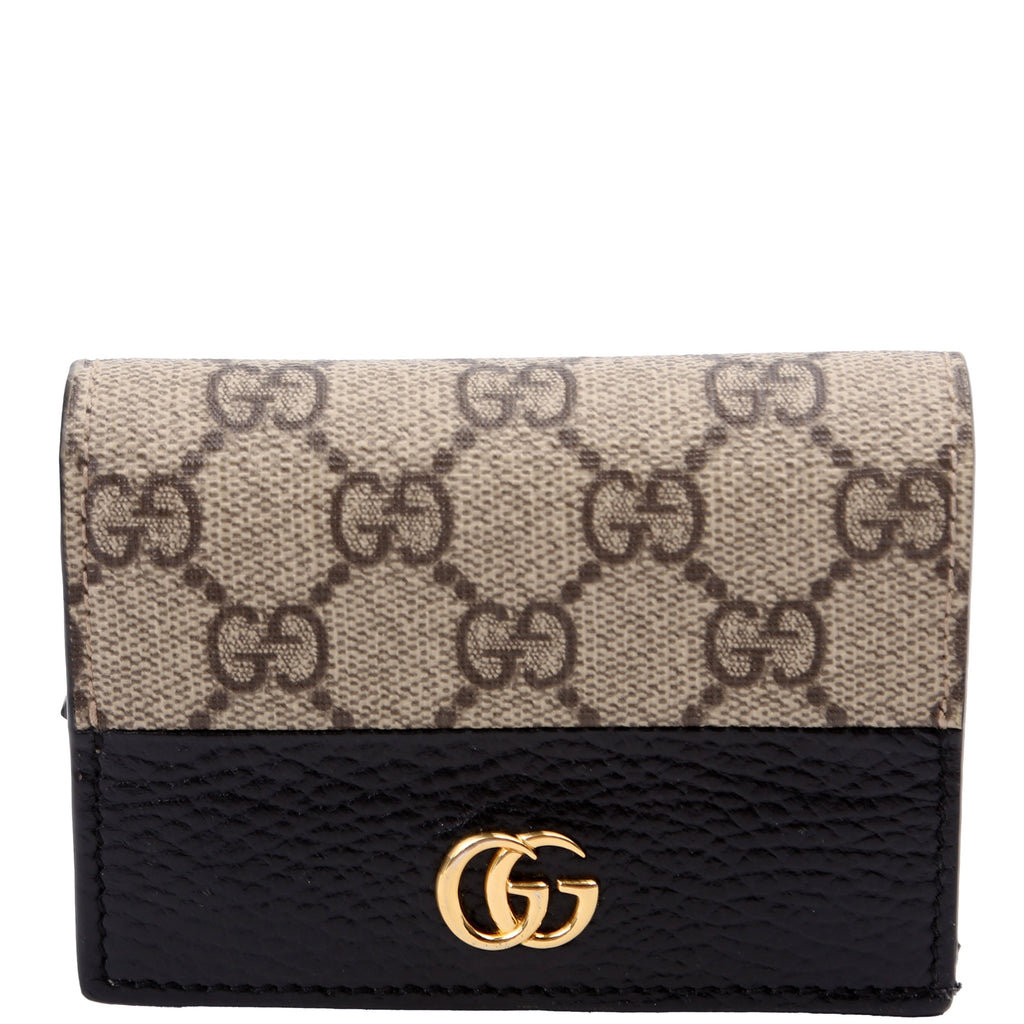 Gucci 658610 GG Supreme Marmont Card Case Black