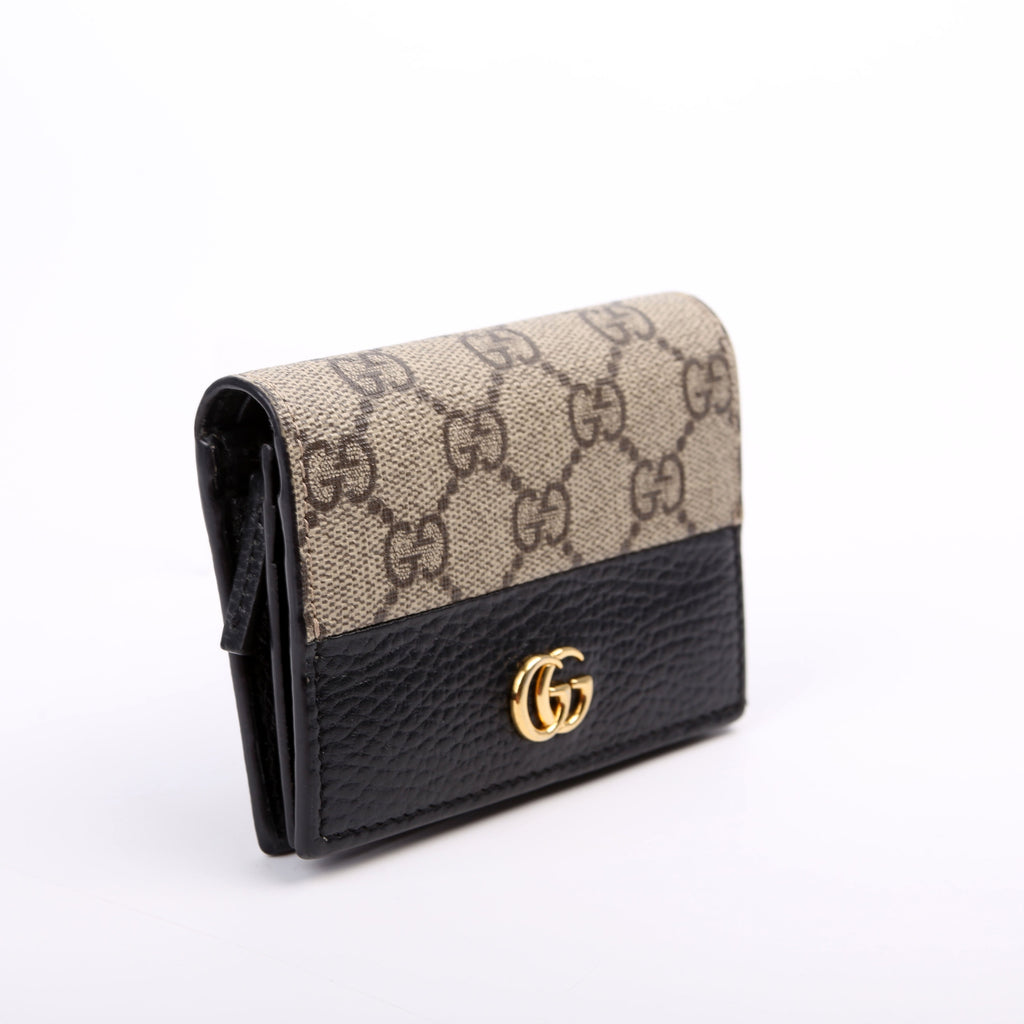 Gucci 658610 GG Supreme Marmont Card Case Black