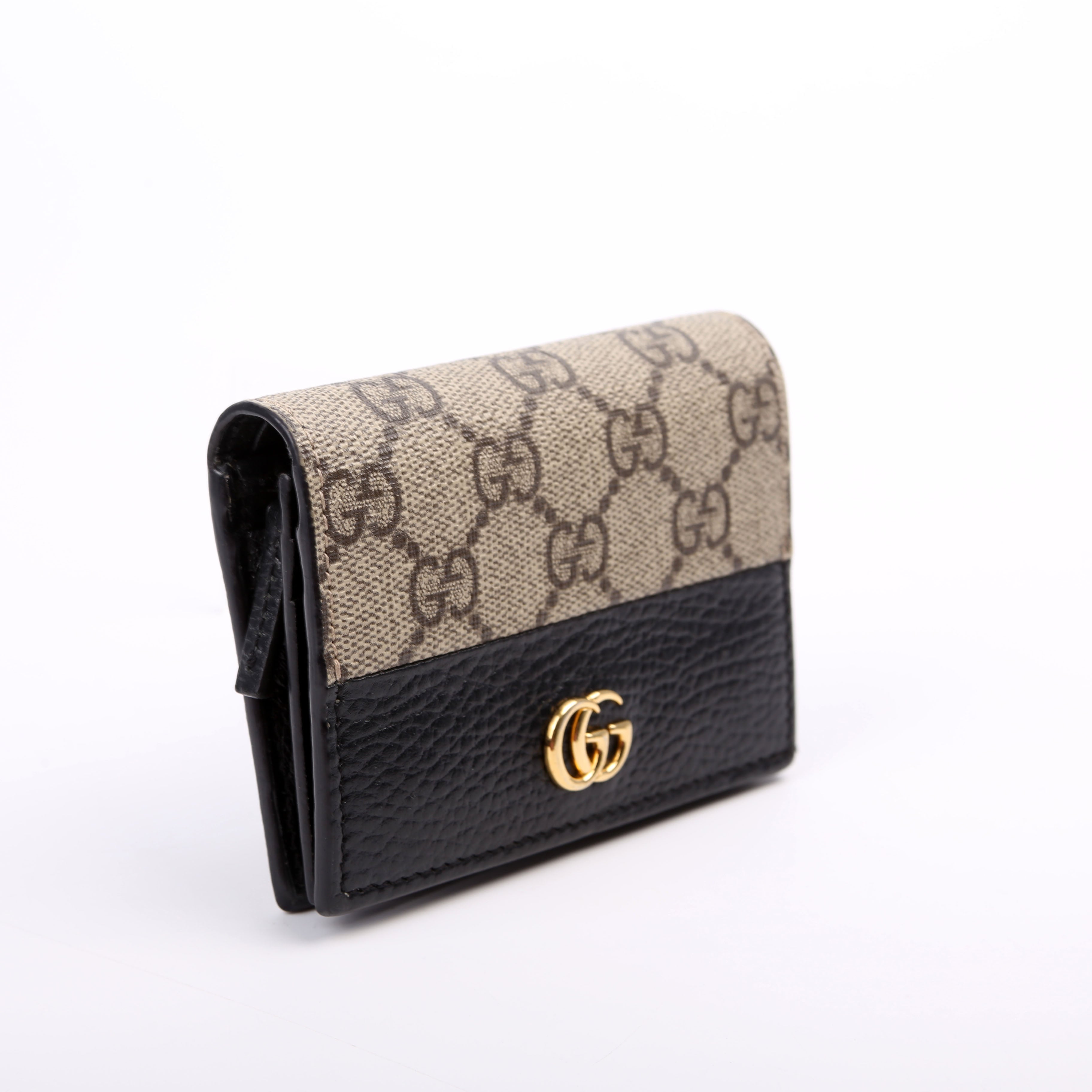 Gucci 658610 GG Supreme Marmont Card Case Black