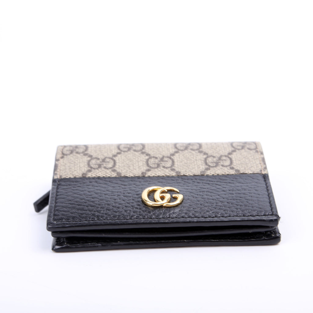 Gucci 658610 GG Supreme Marmont Card Case Black