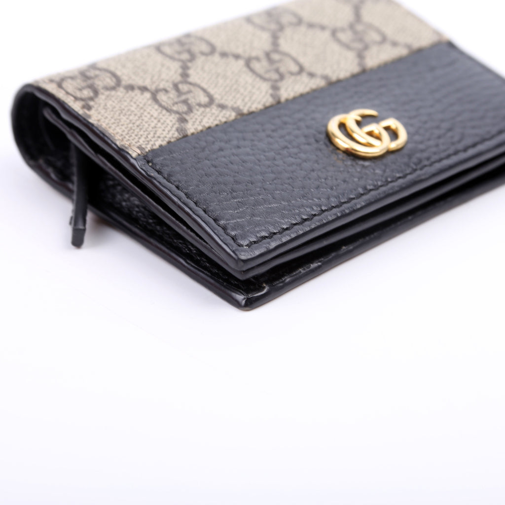 Gucci 658610 GG Supreme Marmont Card Case Black