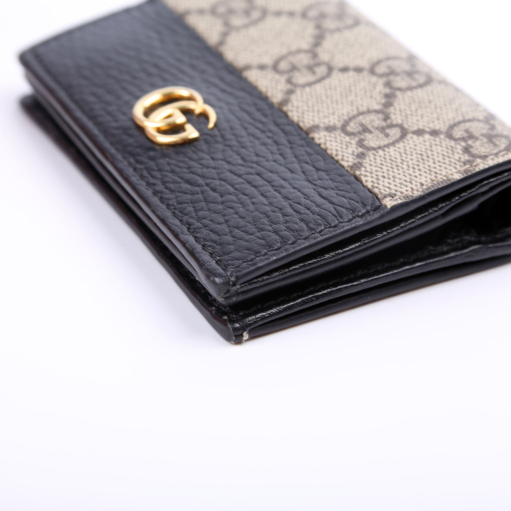 Gucci 658610 GG Supreme Marmont Card Case Black